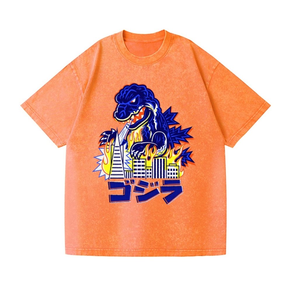 Godzilla Vintage Wash Japanese Design T-Shirt