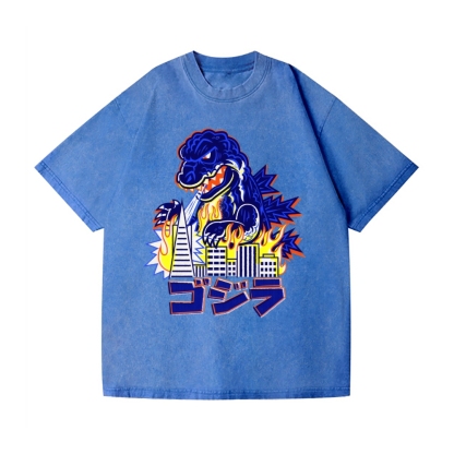 Godzilla Vintage Wash Japanese Design T-Shirt