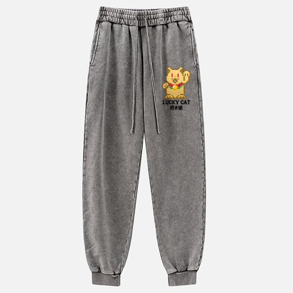 TM Mosaic Lucky Cat Vintage Washed Jogger