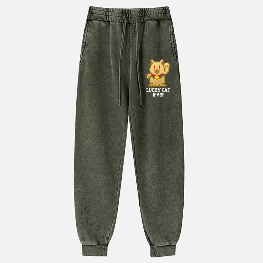 TM Mosaic Lucky Cat Vintage Washed Jogger
