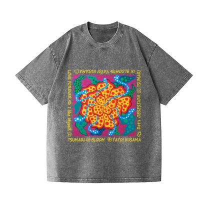 Yayoi Kusama Flower Vintage Wash Japanese Design T-Shirt