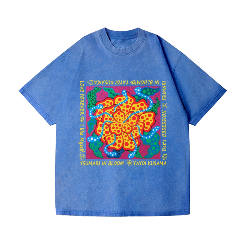 Yayoi Kusama Flower Vintage Wash Japanese Design T-Shirt