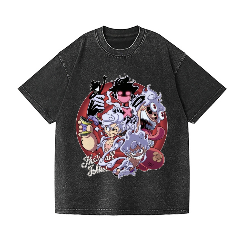 One Piece Vintage Wash Japanese Design T-Shirt