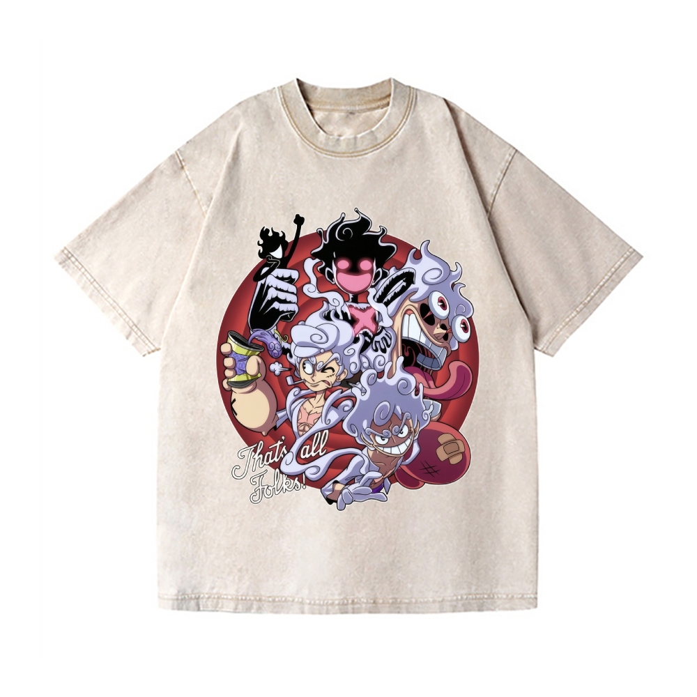 One Piece Vintage Wash Japanese Design T-Shirt