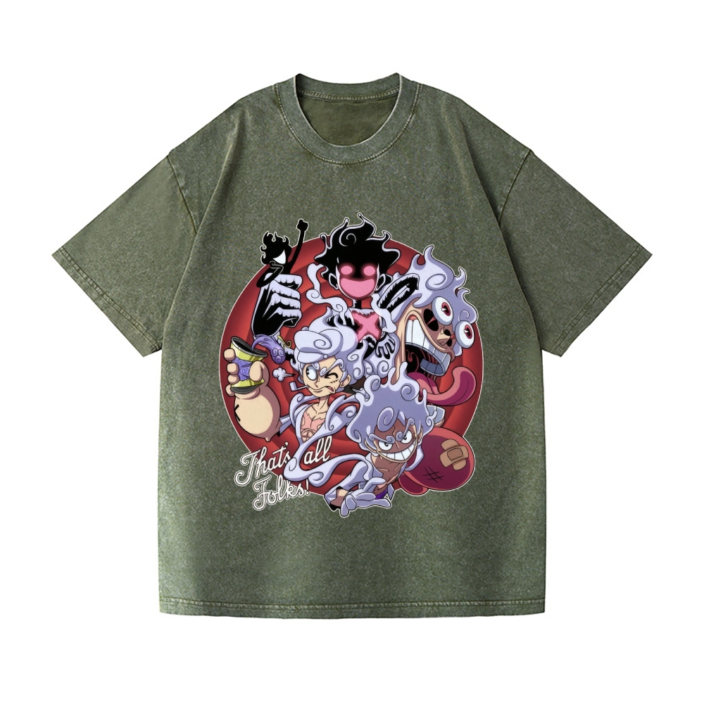 One Piece Vintage Wash Japanese Design T-Shirt