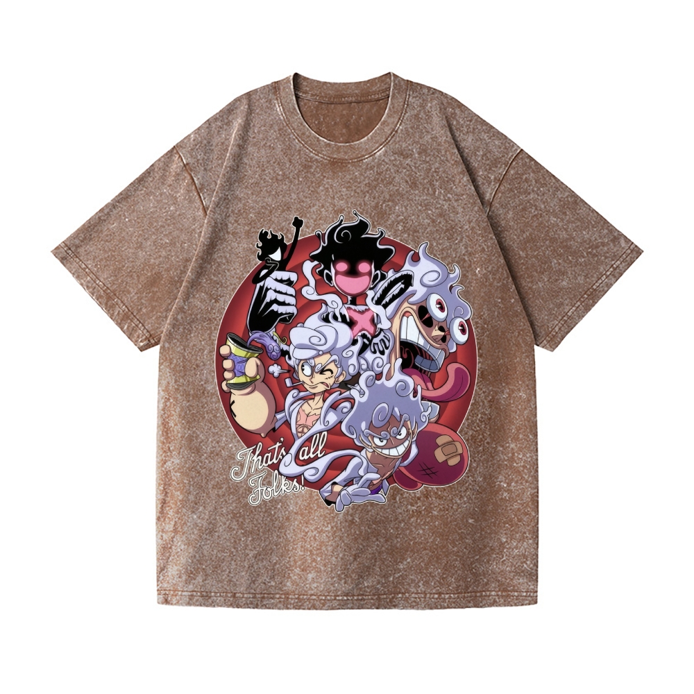 One Piece Vintage Wash Japanese Design T-Shirt