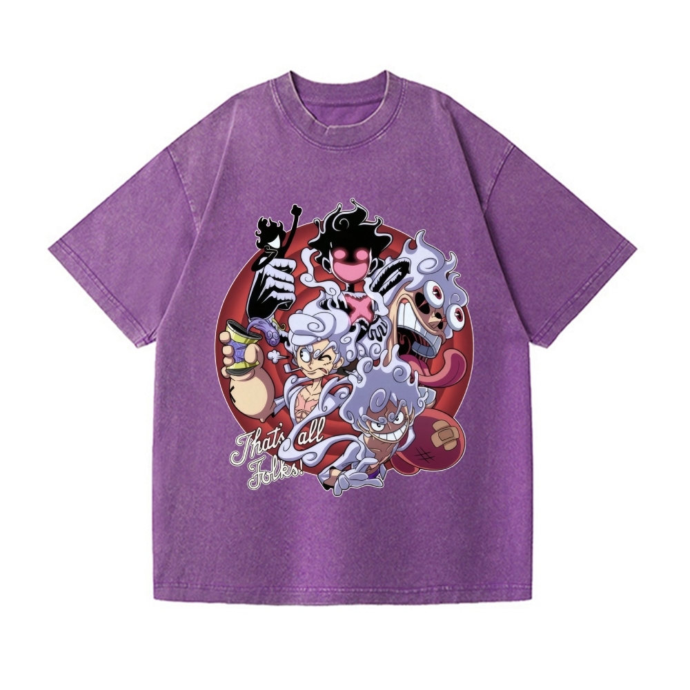 One Piece Vintage Wash Japanese Design T-Shirt