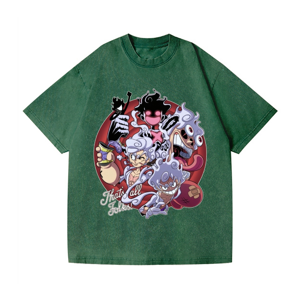 One Piece Vintage Wash Japanese Design T-Shirt