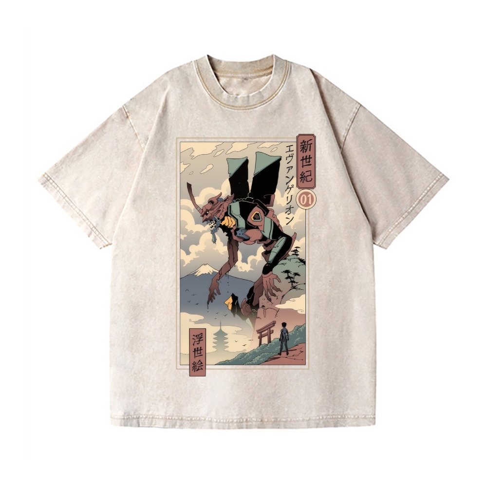 Neon Genesis Evangelion Vintage Wash Japanese Design T-Shirt