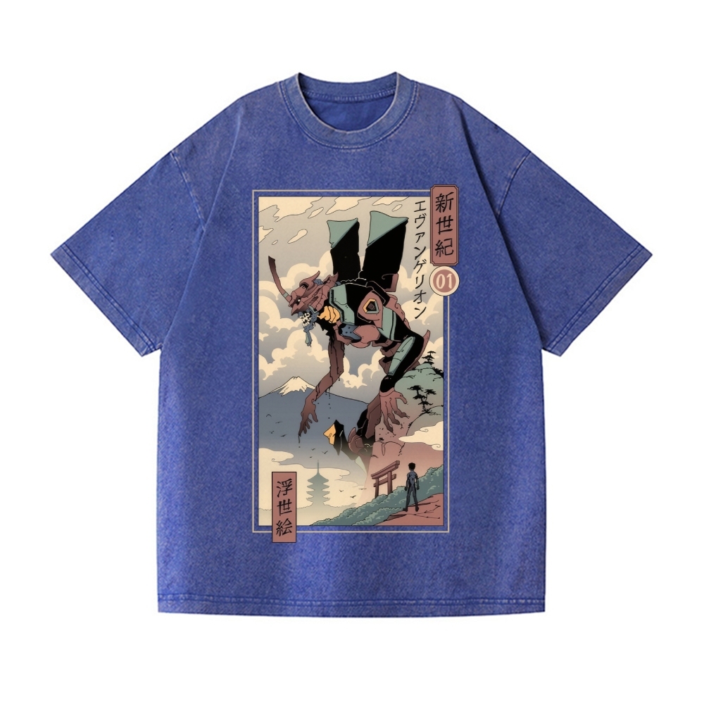 Neon Genesis Evangelion Vintage Wash Japanese Design T-Shirt