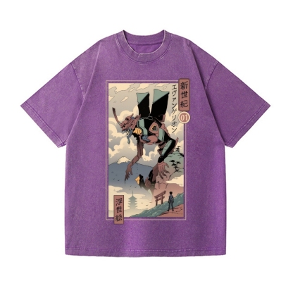 Neon Genesis Evangelion Vintage Wash Japanese Design T-Shirt