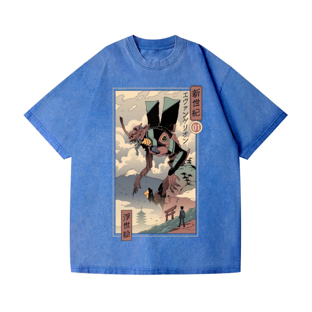 Neon Genesis Evangelion Vintage Wash Japanese Design T-Shirt