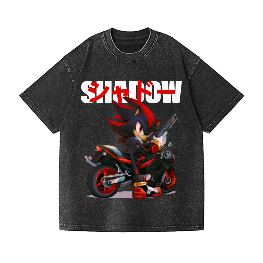 Sonic Shadow Vintage Wash Japanese Design T-Shirt