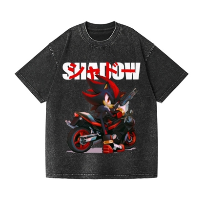 Sonic Shadow Vintage Wash Japanese Design T-Shirt