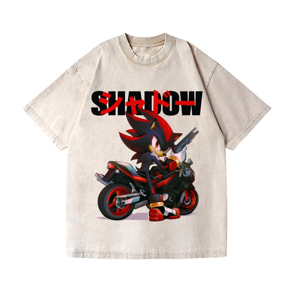 Sonic Shadow Vintage Wash Japanese Design T-Shirt