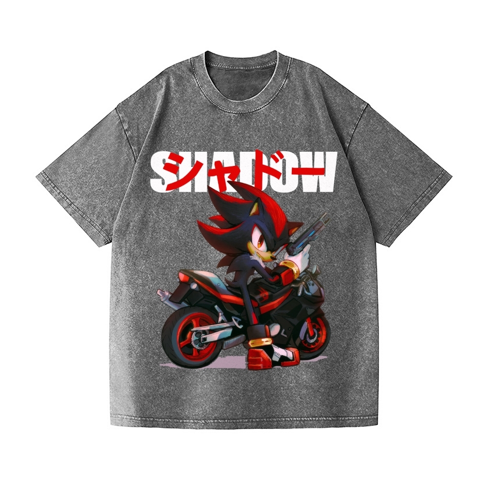 Sonic Shadow Vintage Wash Japanese Design T-Shirt