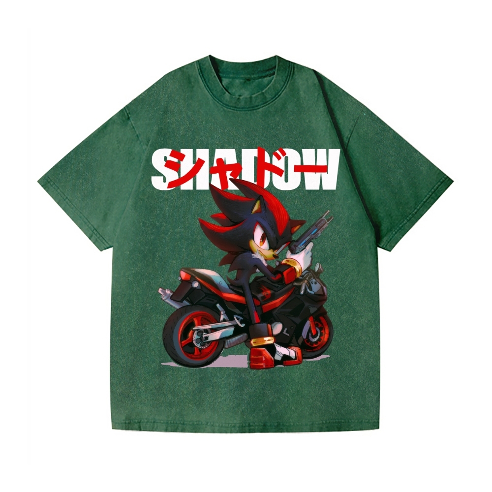 Sonic Shadow Vintage Wash Japanese Design T-Shirt