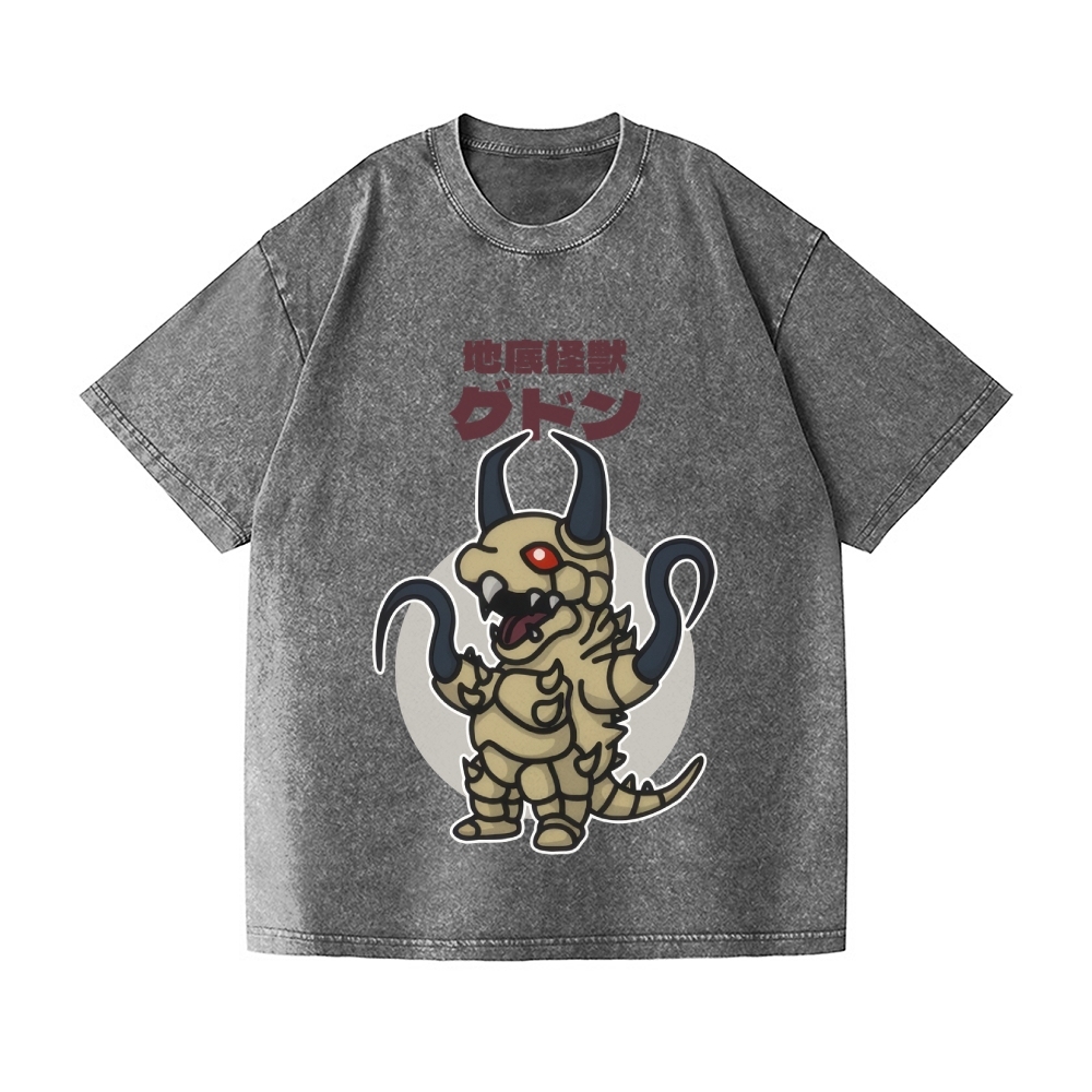 Subterranean Kaiju Gudon Chibi Kawaii Vintage Wash Japanese Design T-Shirt