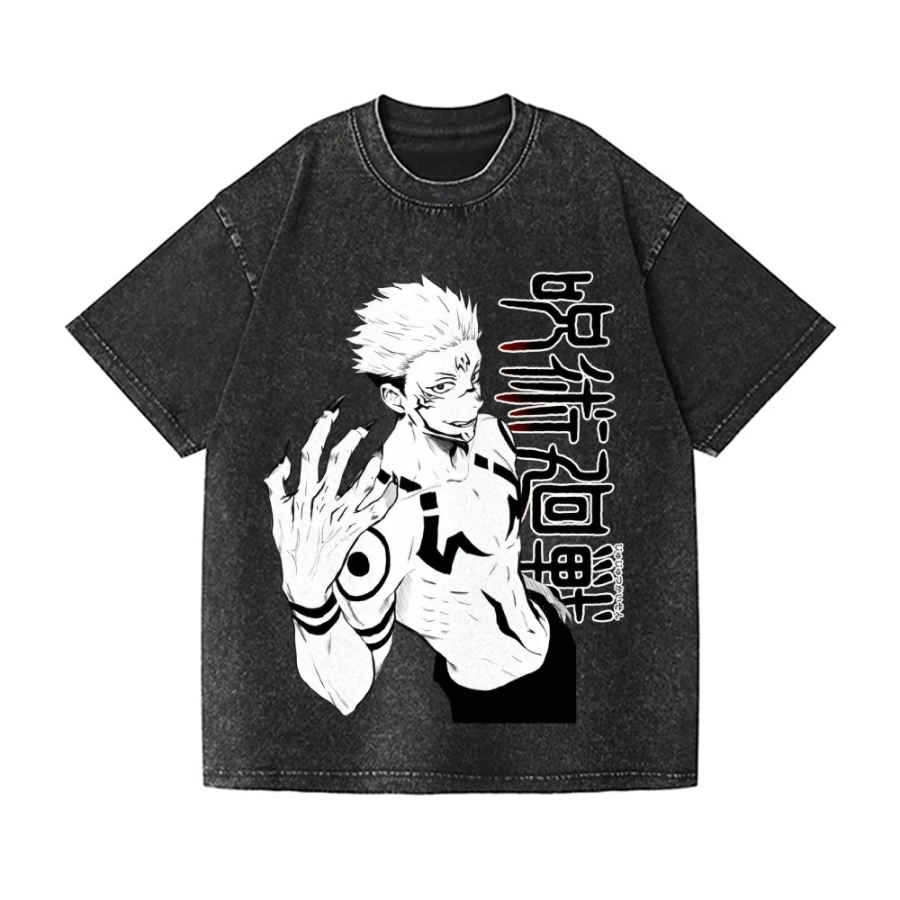 Jujutsu Kaisen Vintage Wash Japanese Design T-Shirt