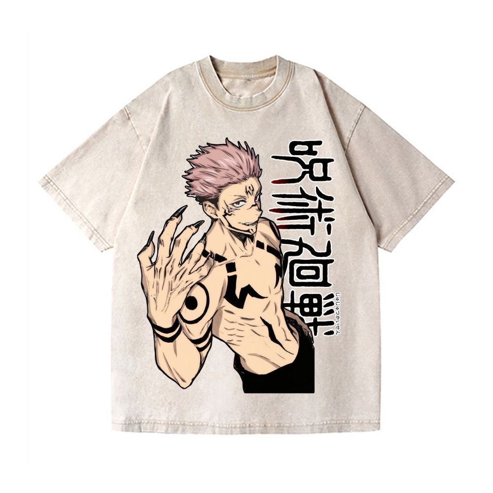 Jujutsu Kaisen Vintage Wash Japanese Design T-Shirt