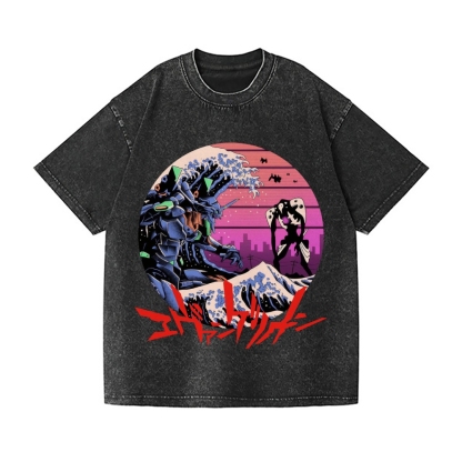 Neon Genesis Evangelion Vintage Wash Japanese Design T-Shirt