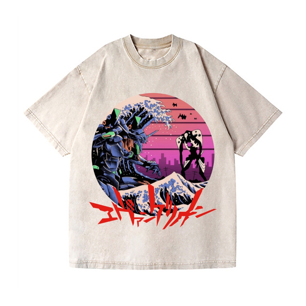 Neon Genesis Evangelion Vintage Wash Japanese Design T-Shirt