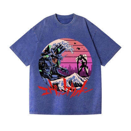 Neon Genesis Evangelion Vintage Wash Japanese Design T-Shirt