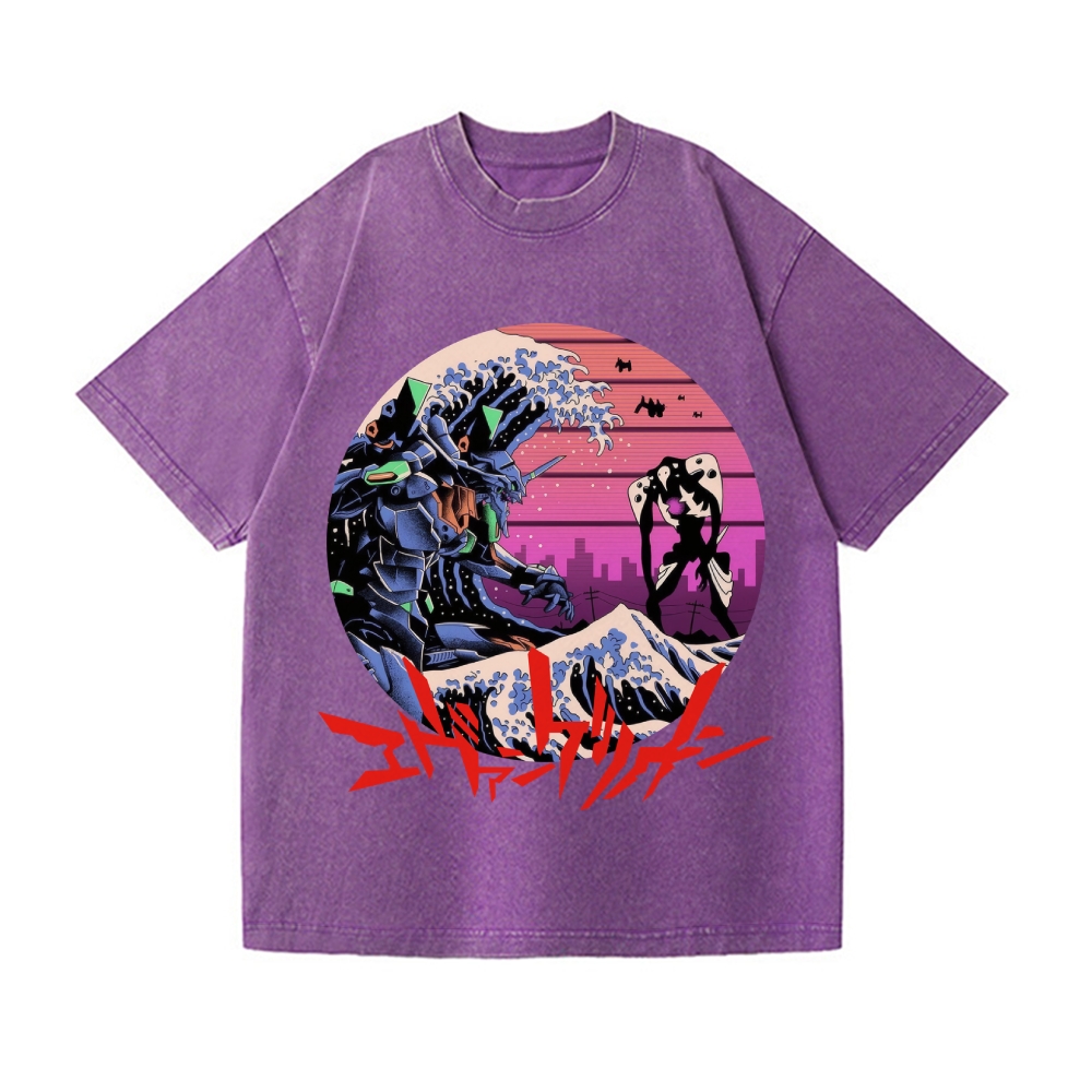 Neon Genesis Evangelion Vintage Wash Japanese Design T-Shirt