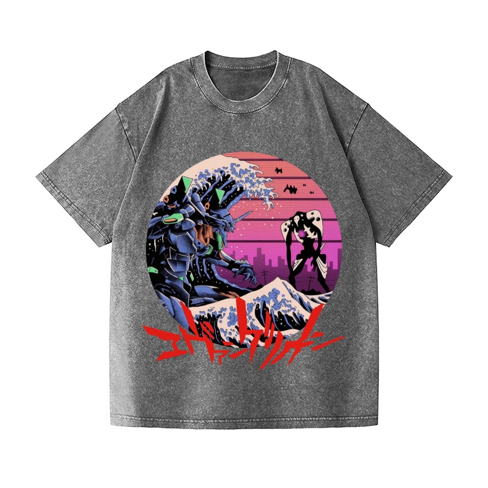Neon Genesis Evangelion Vintage Wash Japanese Design T-Shirt