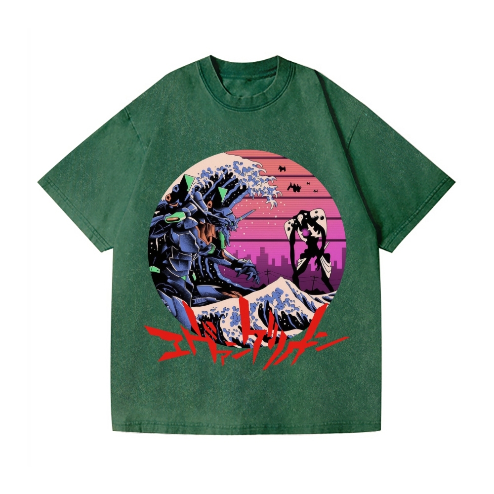 Neon Genesis Evangelion Vintage Wash Japanese Design T-Shirt