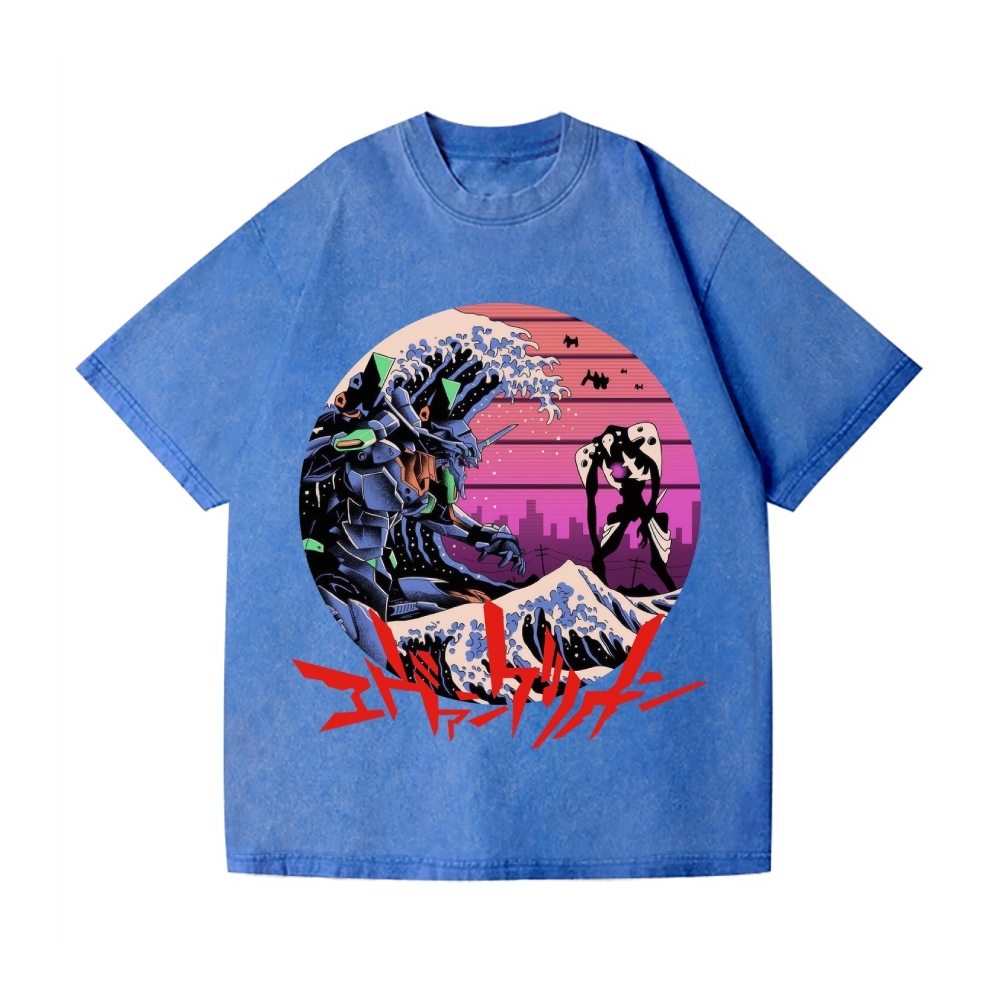 Neon Genesis Evangelion Vintage Wash Japanese Design T-Shirt