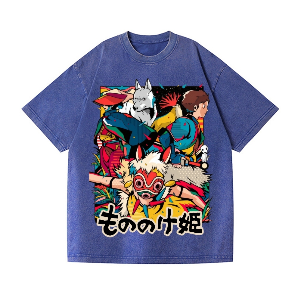 Ghibli Princess Mononoke Vintage Wash Japanese Design T-Shirt
