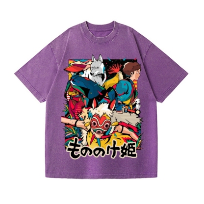 Ghibli Princess Mononoke Vintage Wash Japanese Design T-Shirt
