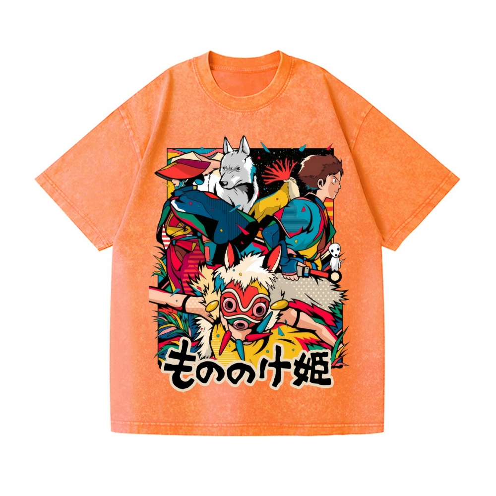 Ghibli Princess Mononoke Vintage Wash Japanese Design T-Shirt