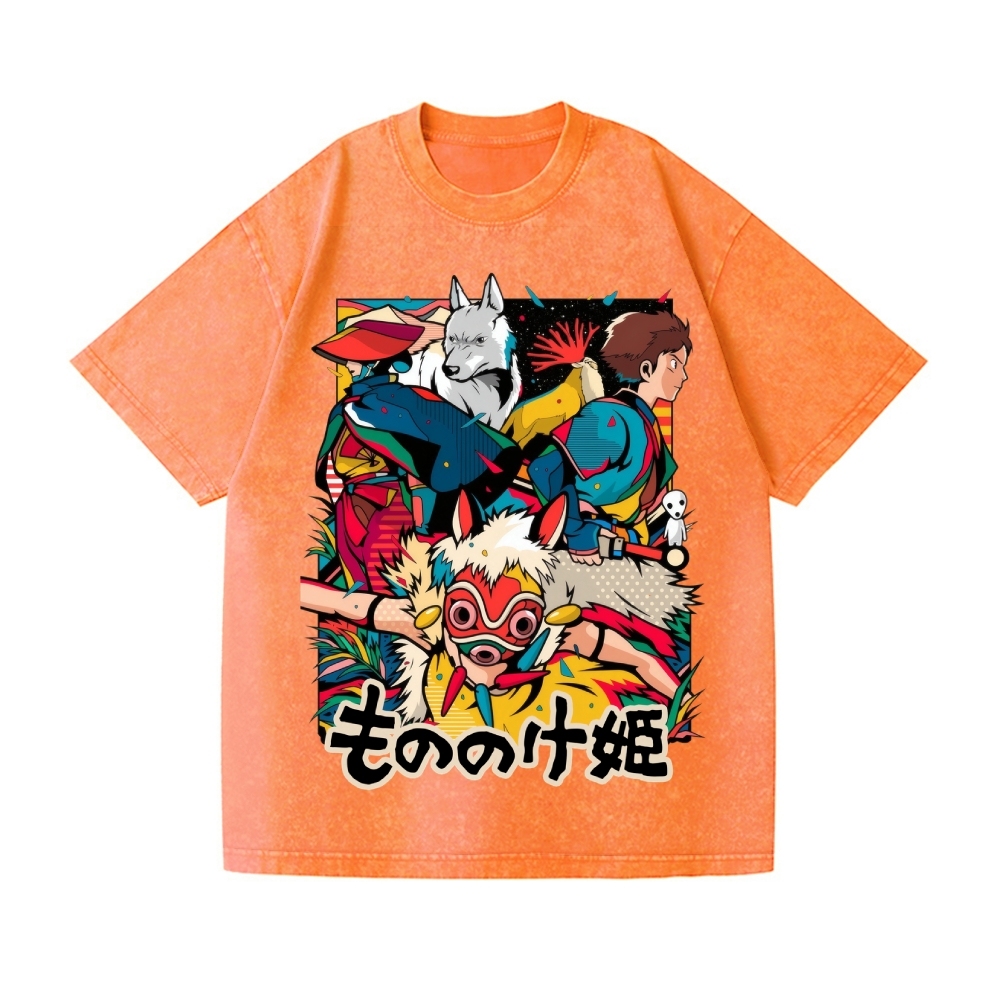 Ghibli Princess Mononoke Vintage Wash Japanese Design T-Shirt
