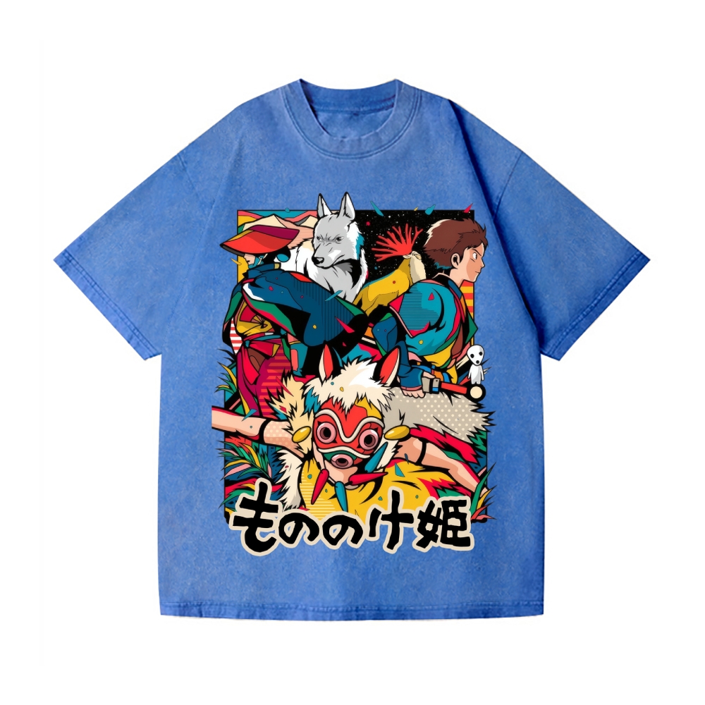 Ghibli Princess Mononoke Vintage Wash Japanese Design T-Shirt