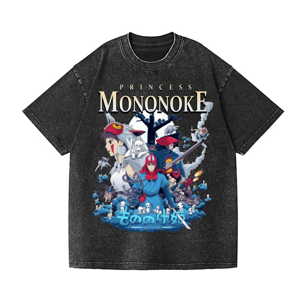 Ghibli Princess Mononoke Vintage Wash Japanese Design T-Shirt
