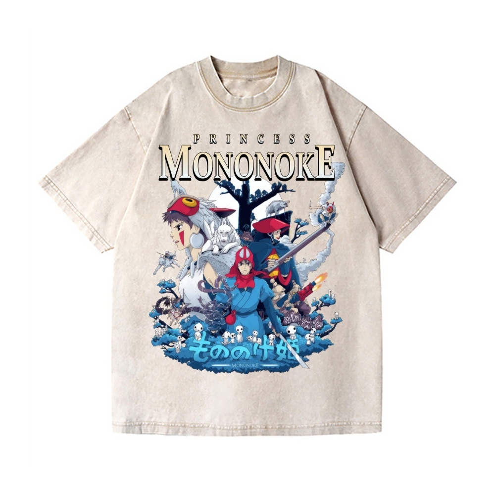 Ghibli Princess Mononoke Vintage Wash Japanese Design T-Shirt