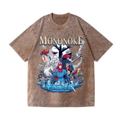 Ghibli Princess Mononoke Vintage Wash Japanese Design T-Shirt