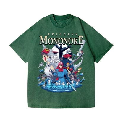 Ghibli Princess Mononoke Vintage Wash Japanese Design T-Shirt