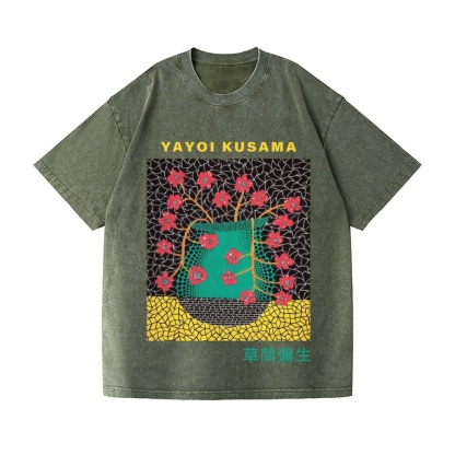Yayoi Kusama Flower Vintage Wash Japanese Design T-Shirt