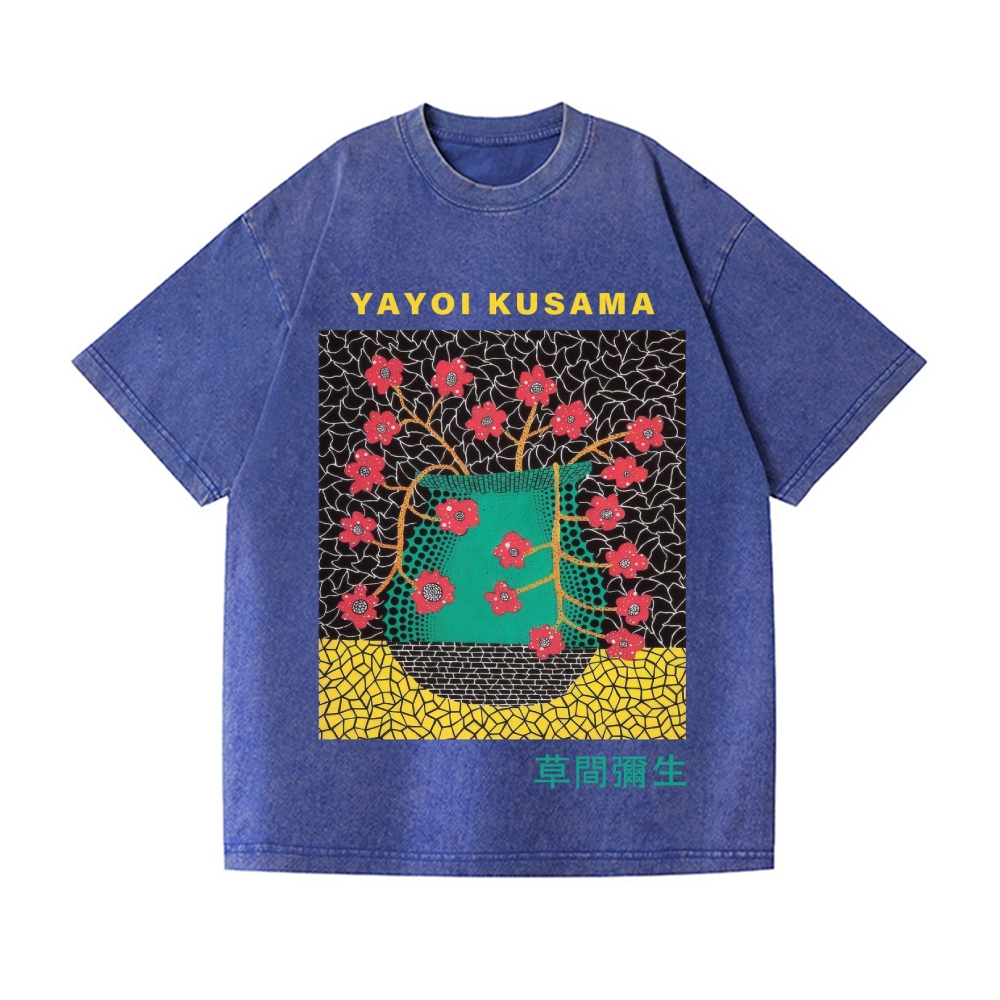 Yayoi Kusama Flower Vintage Wash Japanese Design T-Shirt