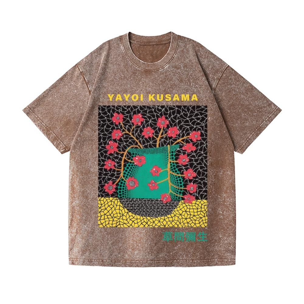 Yayoi Kusama Flower Vintage Wash Japanese Design T-Shirt
