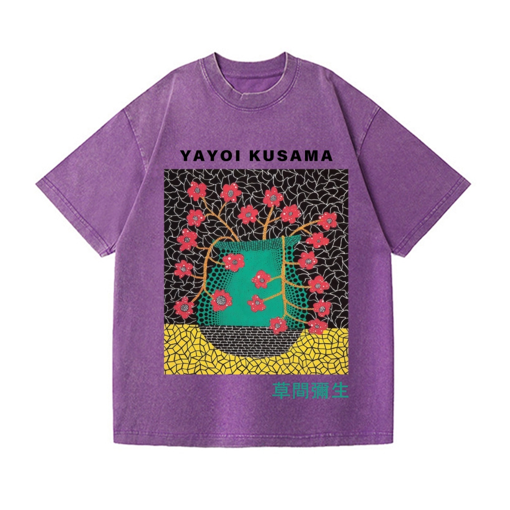 Yayoi Kusama Flower Vintage Wash Japanese Design T-Shirt