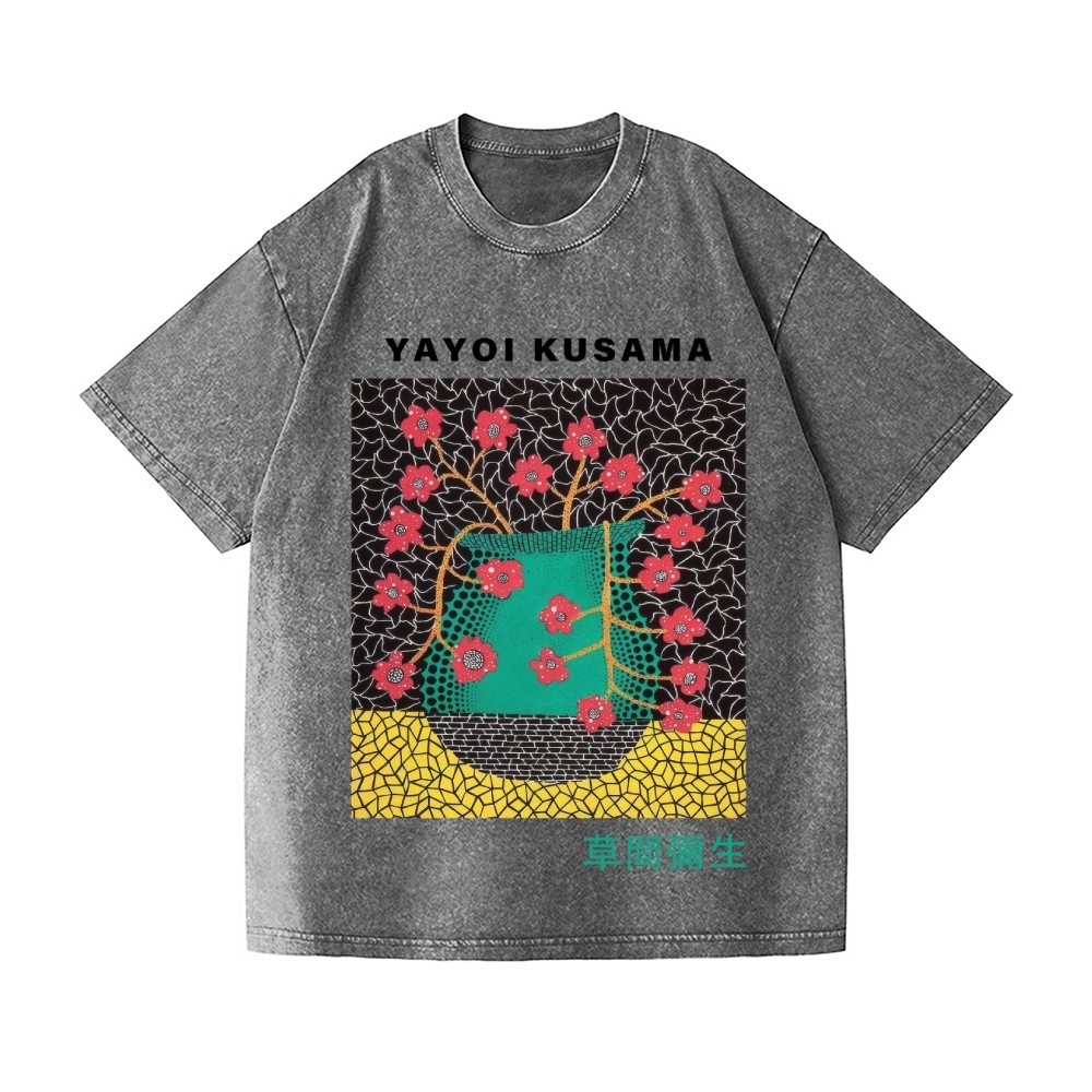 Yayoi Kusama Flower Vintage Wash Japanese Design T-Shirt