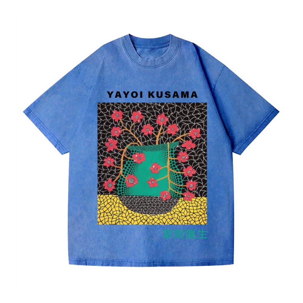 Yayoi Kusama Flower Vintage Wash Japanese Design T-Shirt