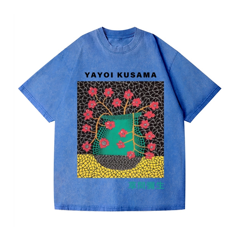 Yayoi Kusama Flower Vintage Wash Japanese Design T-Shirt