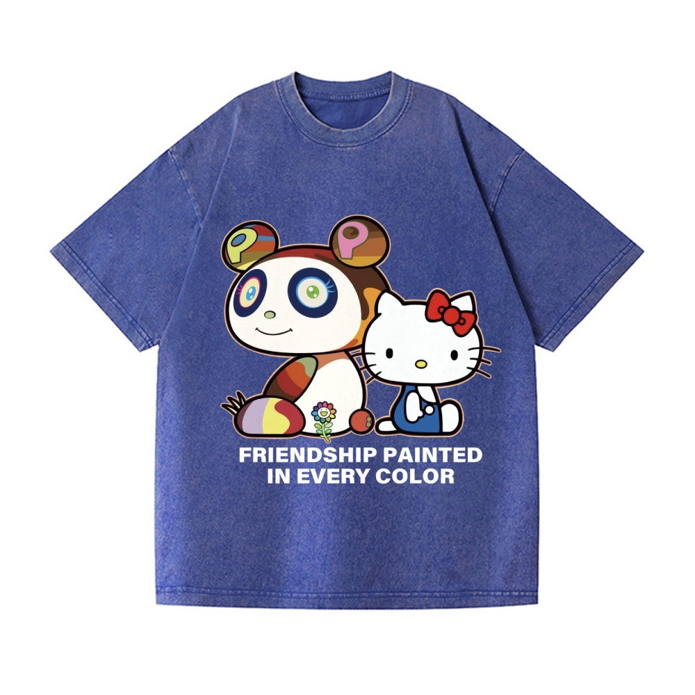 TM Panda Kitty Vintage Wash Japanese Design T-Shirt