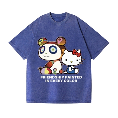 TM Panda Kitty Vintage Wash Japanese Design T-Shirt
