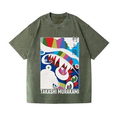 TM Abstract Vintage Wash Japanese Design T-Shirt